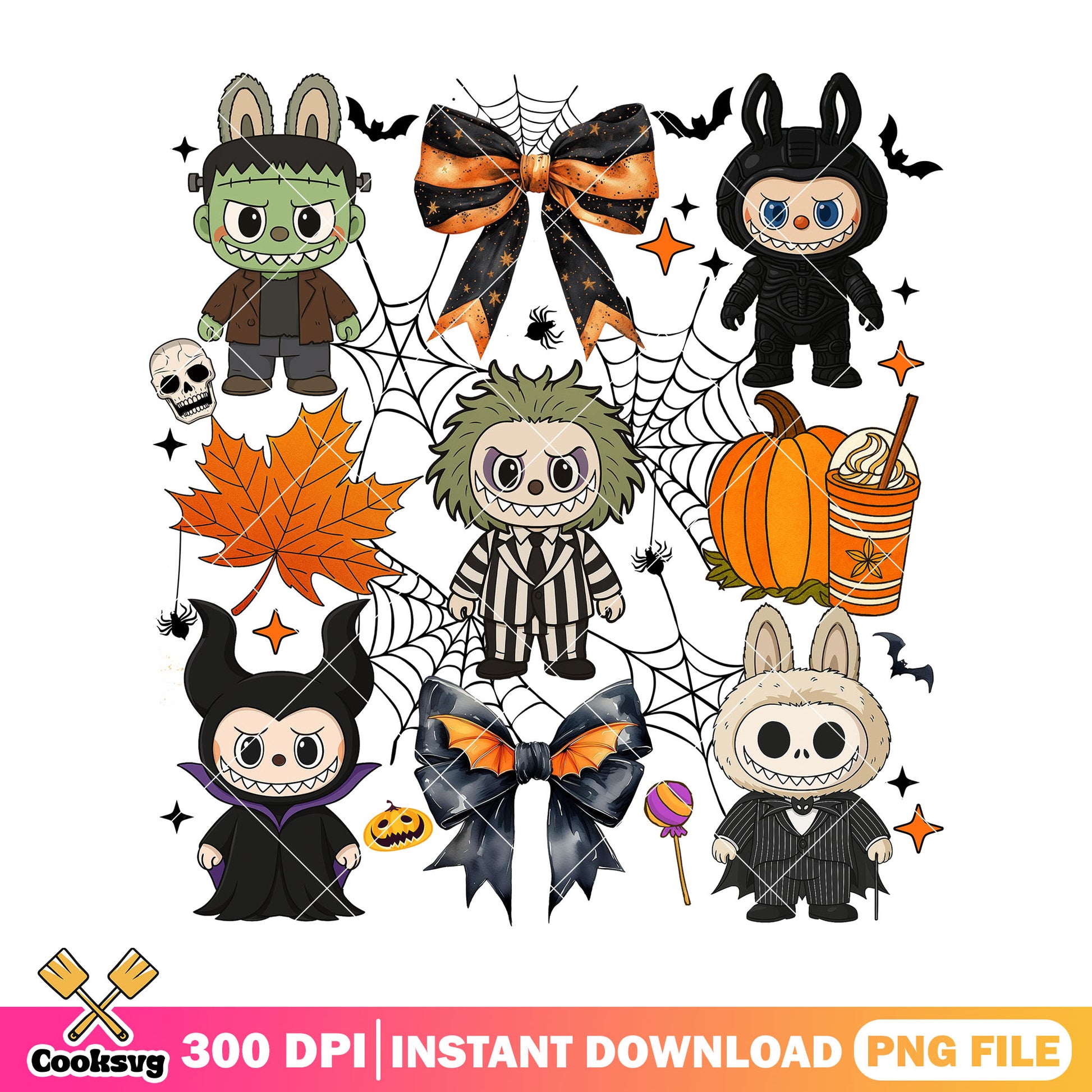Labubu halloween scary png, labubu clothes​ png, labubu costume png