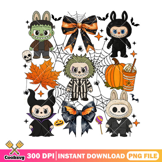 Labubu halloween scary png, labubu clothes​ png, labubu costume png