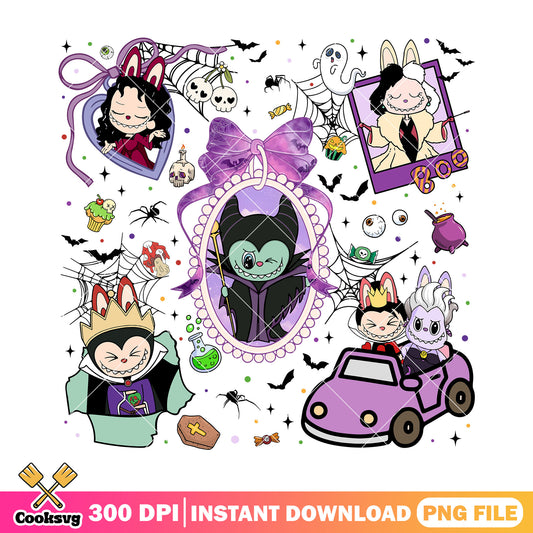 Labubu halloween villain png, labubu halloween png, disney villain png