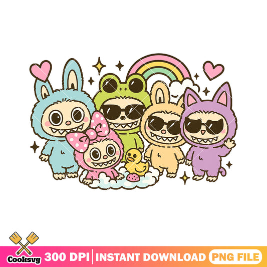 Labubu happy png, labubu monsters png, labubu art ​png