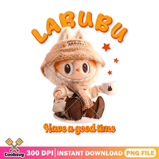 Labubu have a good time png, cute labubu png, labubu dolls png