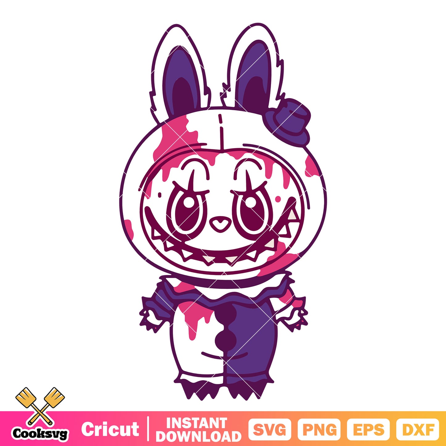 Labubu horror clown svg, labubu clothers svg, labubu halloween svg