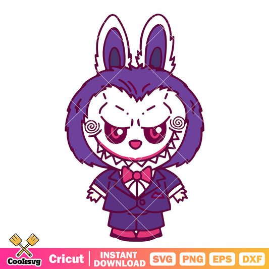 Labubu horror face svg, halloween labubu svg, popmart halloween labubu​ svg
