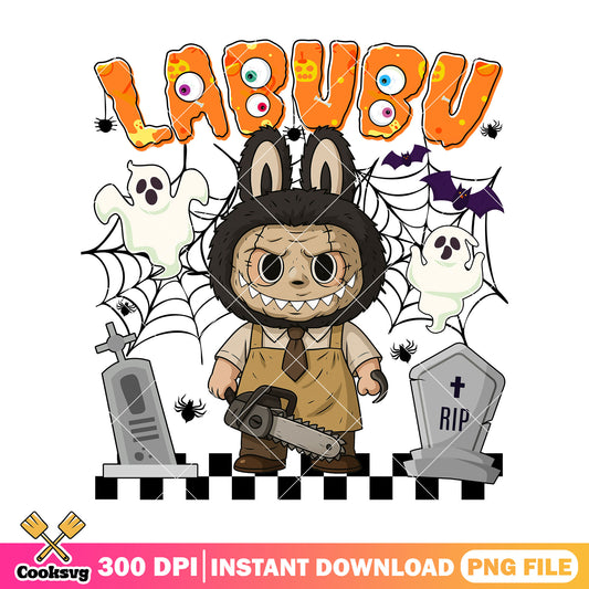Labubu horror leatherface png, labubu halloween png, labubu walmart​ png