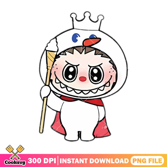 Labubu ice cream mascot png, labubu clothes png, labubu standing png