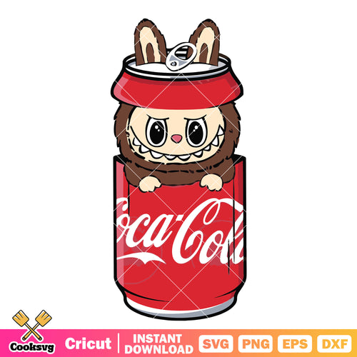 Labubu in coca cola svg, labubu coca cola svg, popmart labubu svg