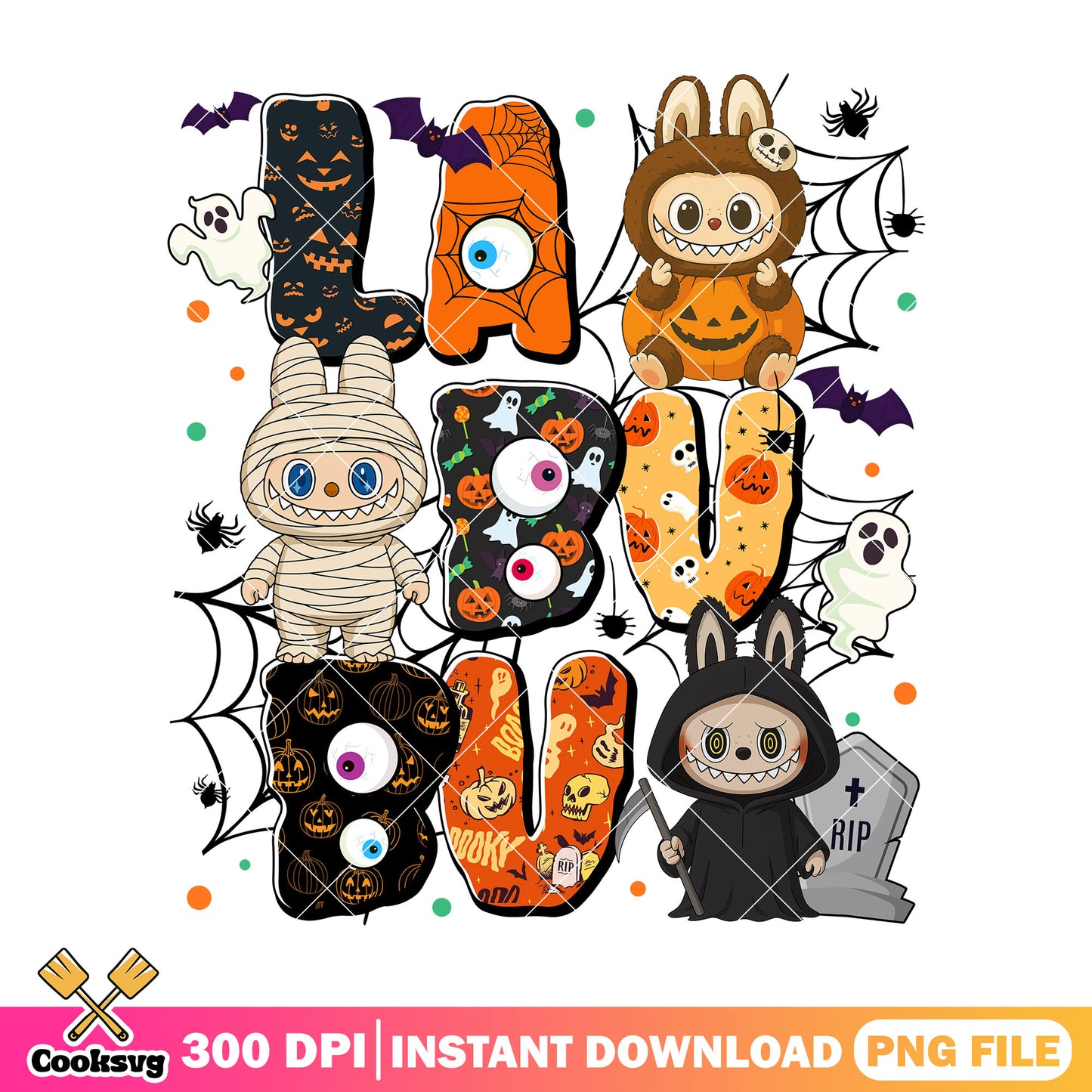 Labubu in creepy mode png, halloween costumes png, labubu costumes png