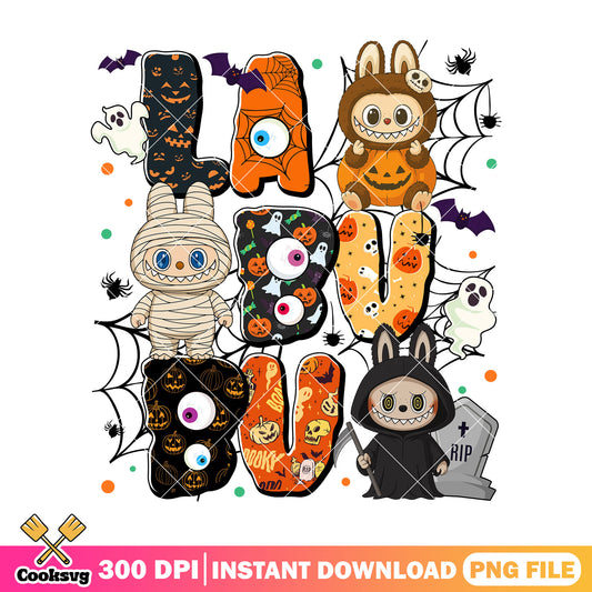 Labubu in creepy mode png, halloween costumes png, labubu costumes png