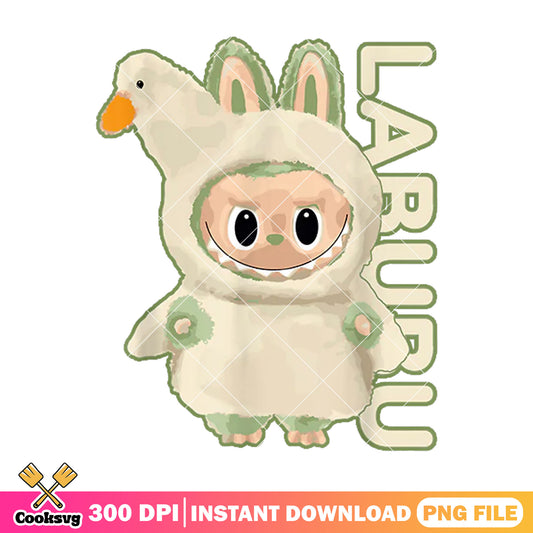Labubu in goose costume png, labubu monster png, goose costume​ png