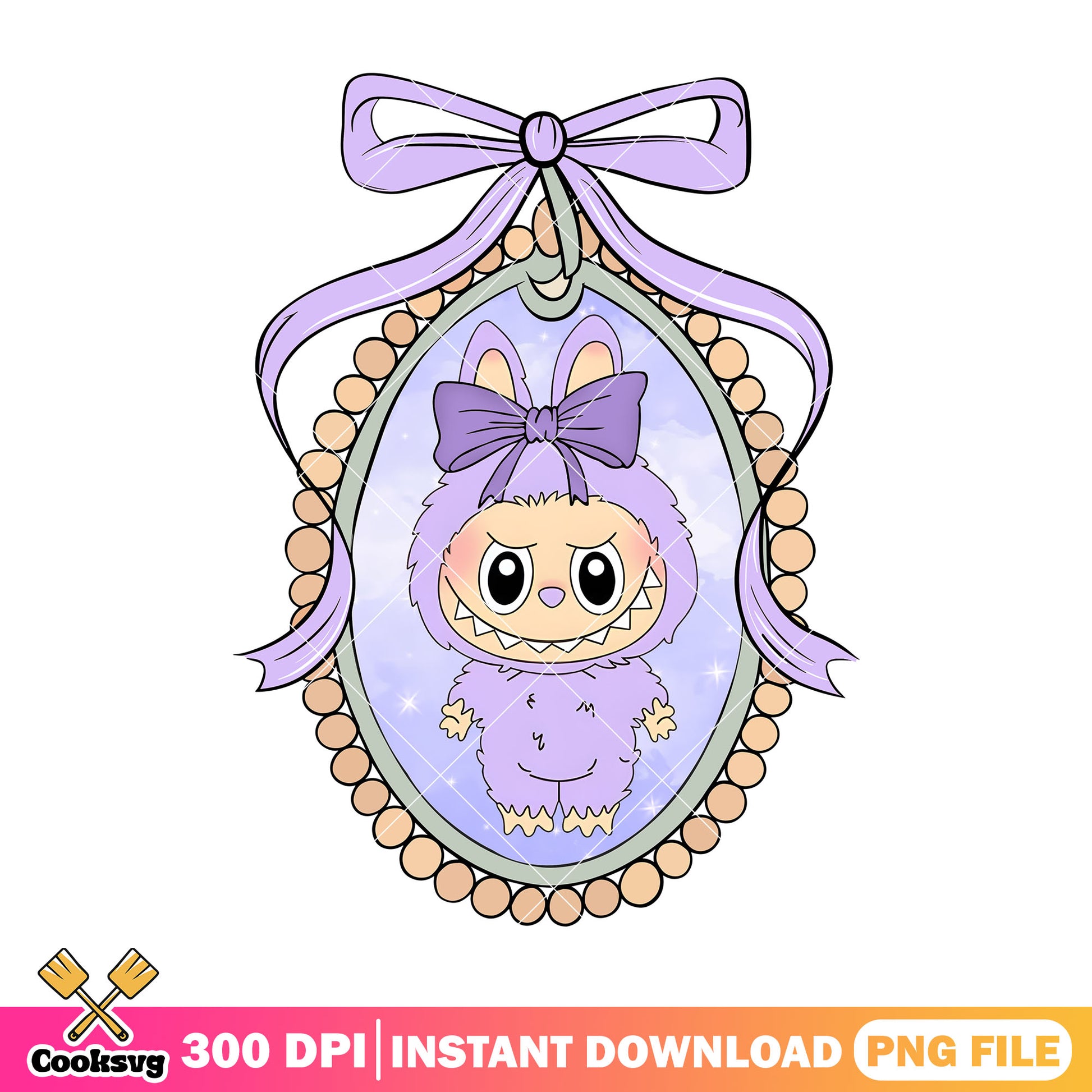 Labubu in oval frame png, labubu purple png, labubu popmart png – Cooksvg