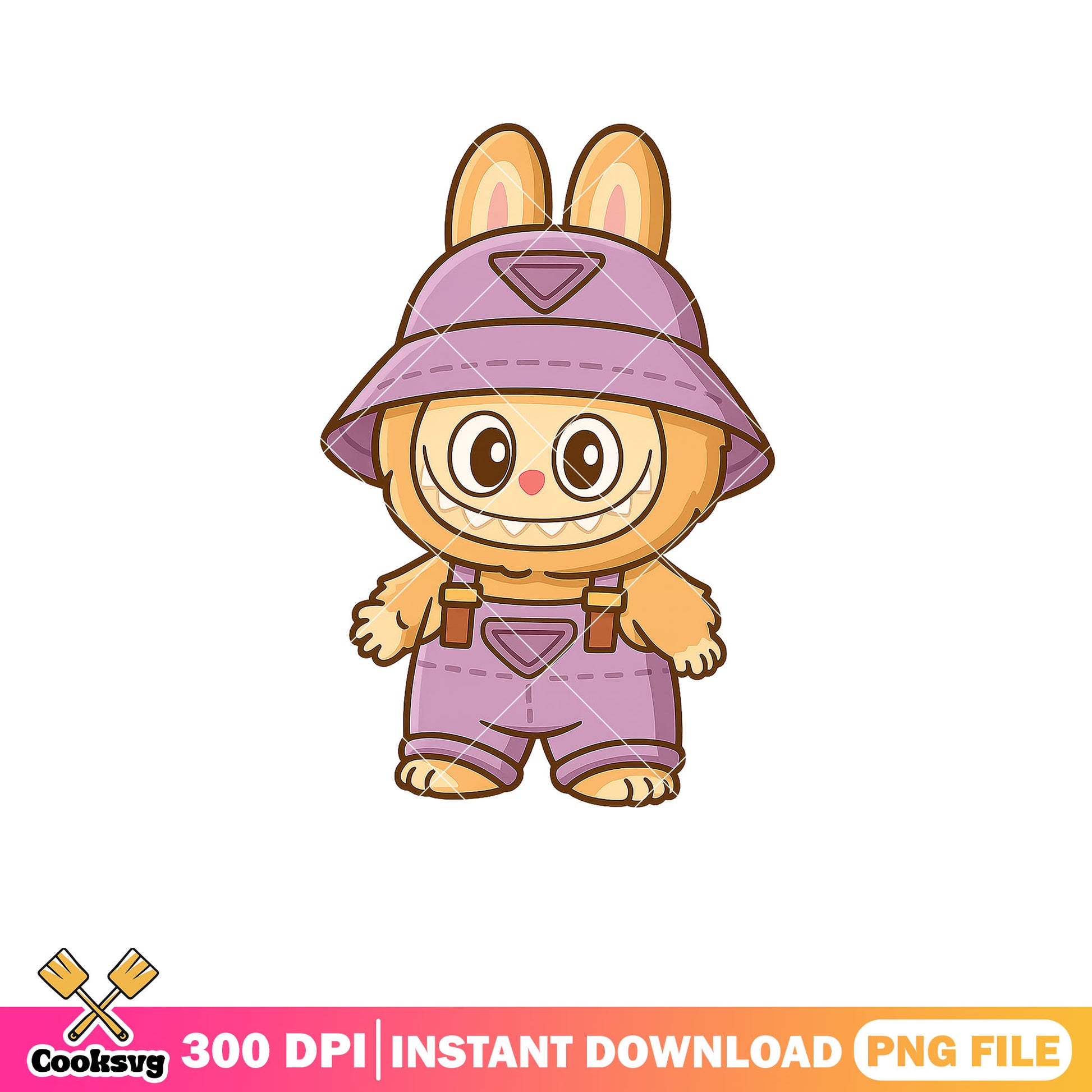 Labubu in purple clothes png, labubu cartoon png, labubu art png