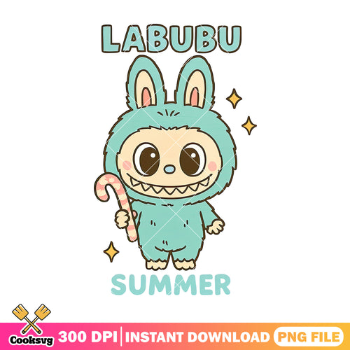Labubu in summer png, labubu art png, labubu popmart png