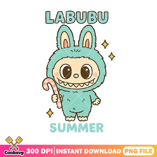 Labubu in summer png, labubu art​​ png, labubu popmart​ png