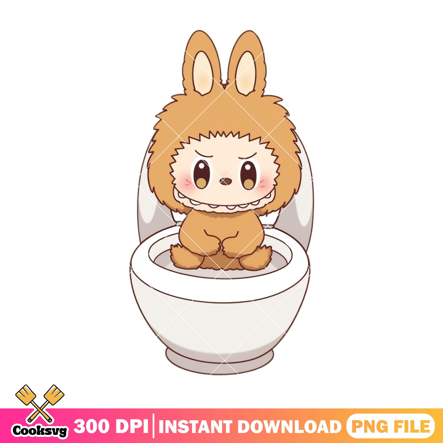 Labubu in toilet png, labubu brown png, labubu popmart png