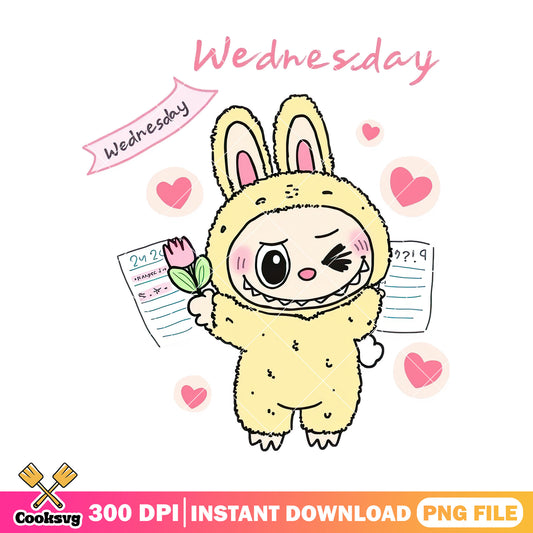 Labubu in wednesday png, cute labubu png, labubu hehe ​png