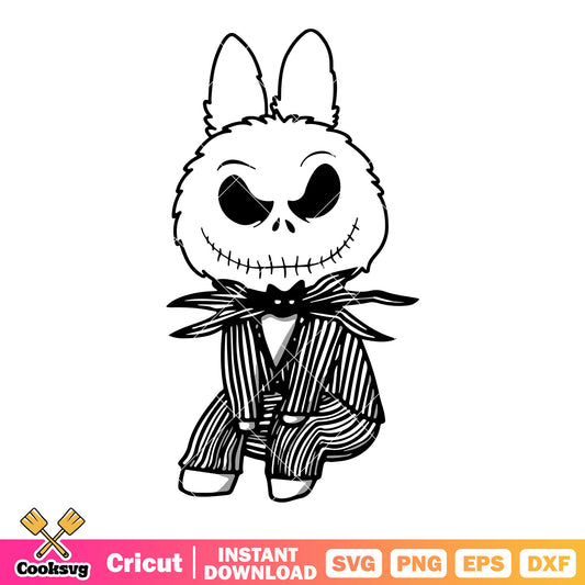 Labubu jack costume svg, jack skellington​​ svg, labubu costume svg