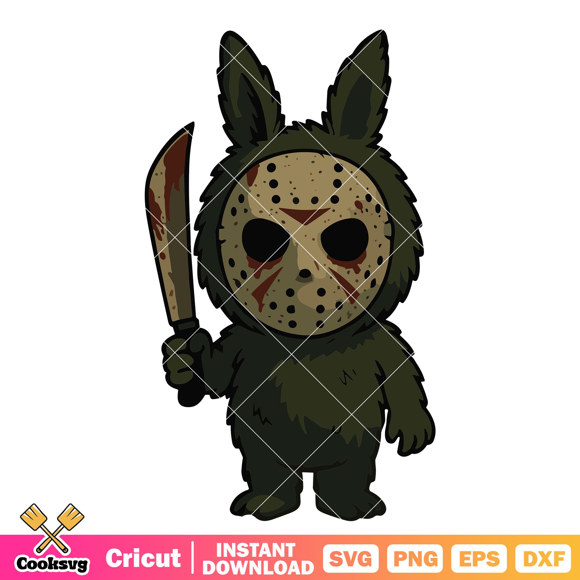 Labubu jason voorhees svg, labubu halloween svg, jason voorhees svg ...