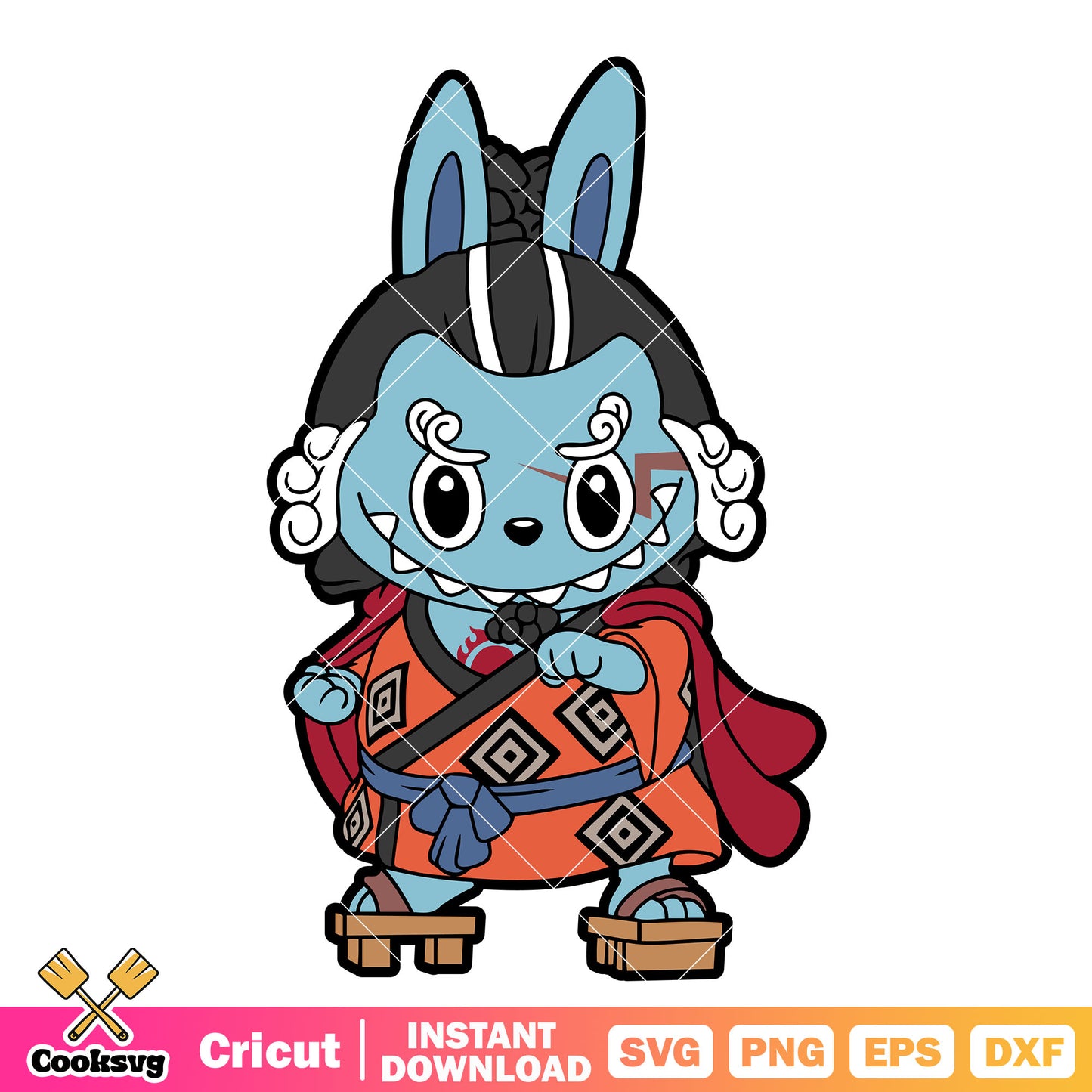 Labubu jinbe costume svg, labubu one piece svg, one piece costume svg