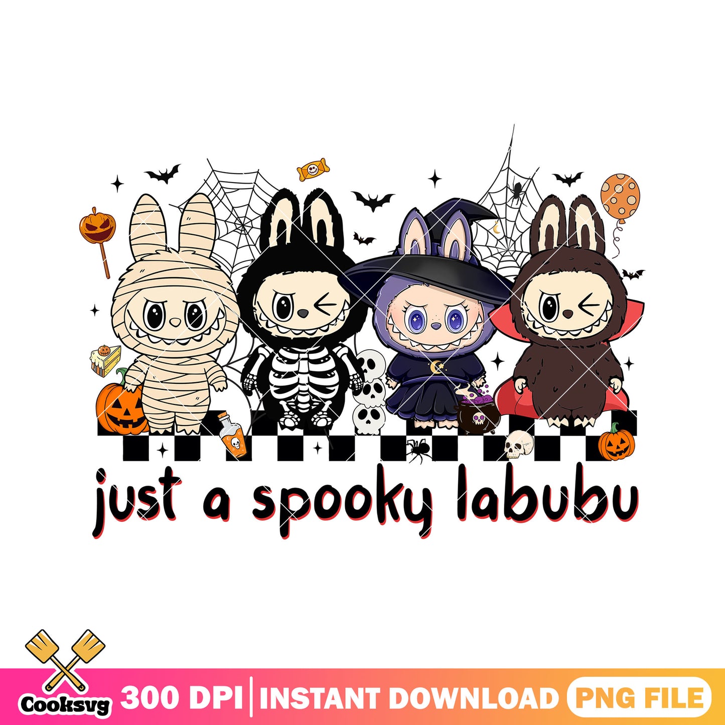 Labubu just a spooky png, labubu original​ png, happy halloween png