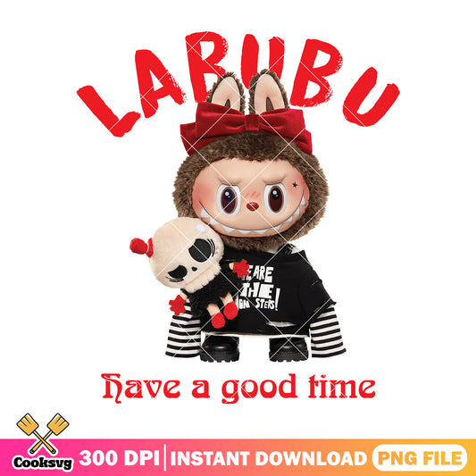Labubu just have a good time png, popmart labubu png, labubu monster png