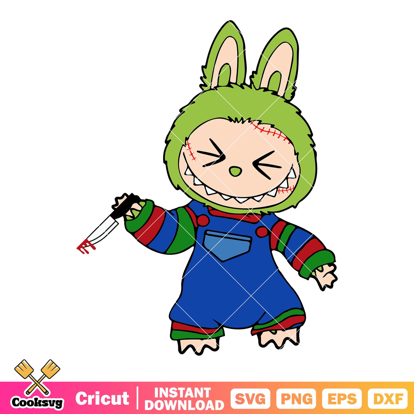 Labubu killer go crazy svg, horror labubu svg, labubu near me​​​ svg