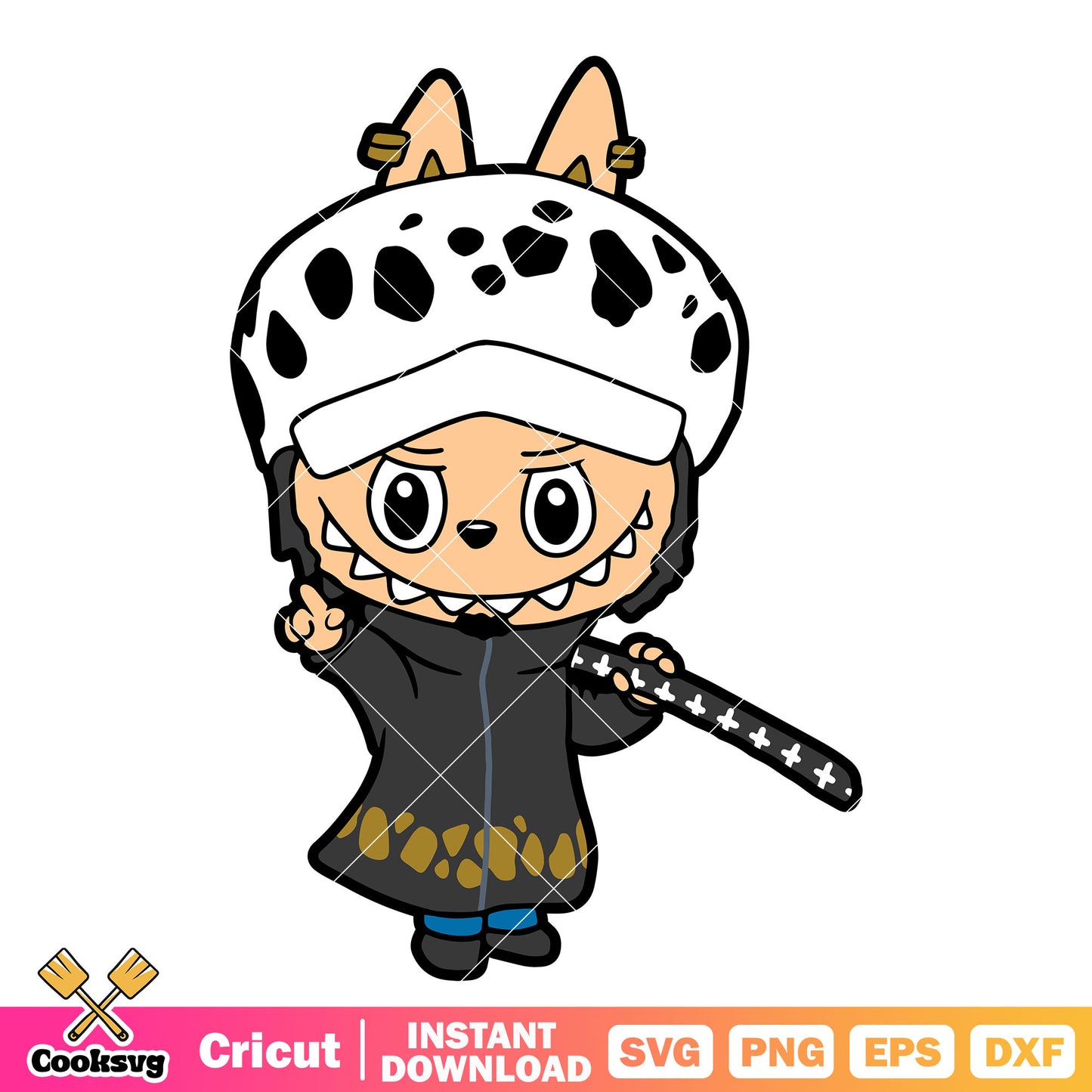 Labubu law costume svg, labubu one piece svg, one piece svg