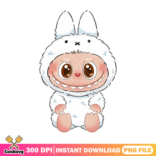 Labubu miffy bunny costume png, labubu costumes png, labubu macaron png