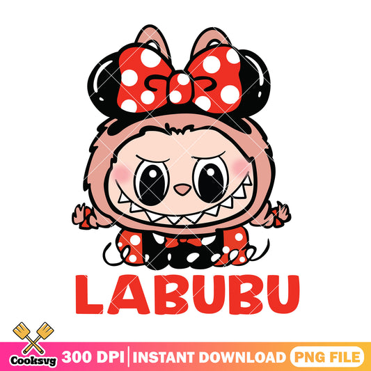 Labubu minnie mouse costume png, labubu costume png, labubu popmart png