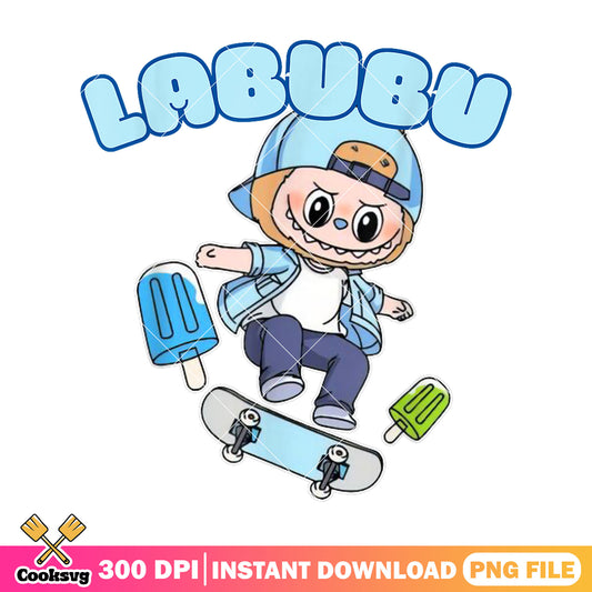 Labubu monster and ice cream png, labubu ice cream cake​ png