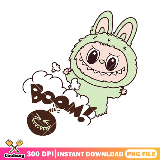 Labubu monster boom png, labubu cute png, popmart labubu png