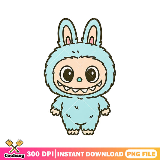 Labubu monster cute design png, green labubu png, plush labubu ​png