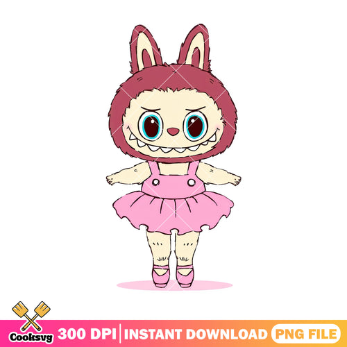 Labubu monster dancing png, labubu dress png, labubu cute png