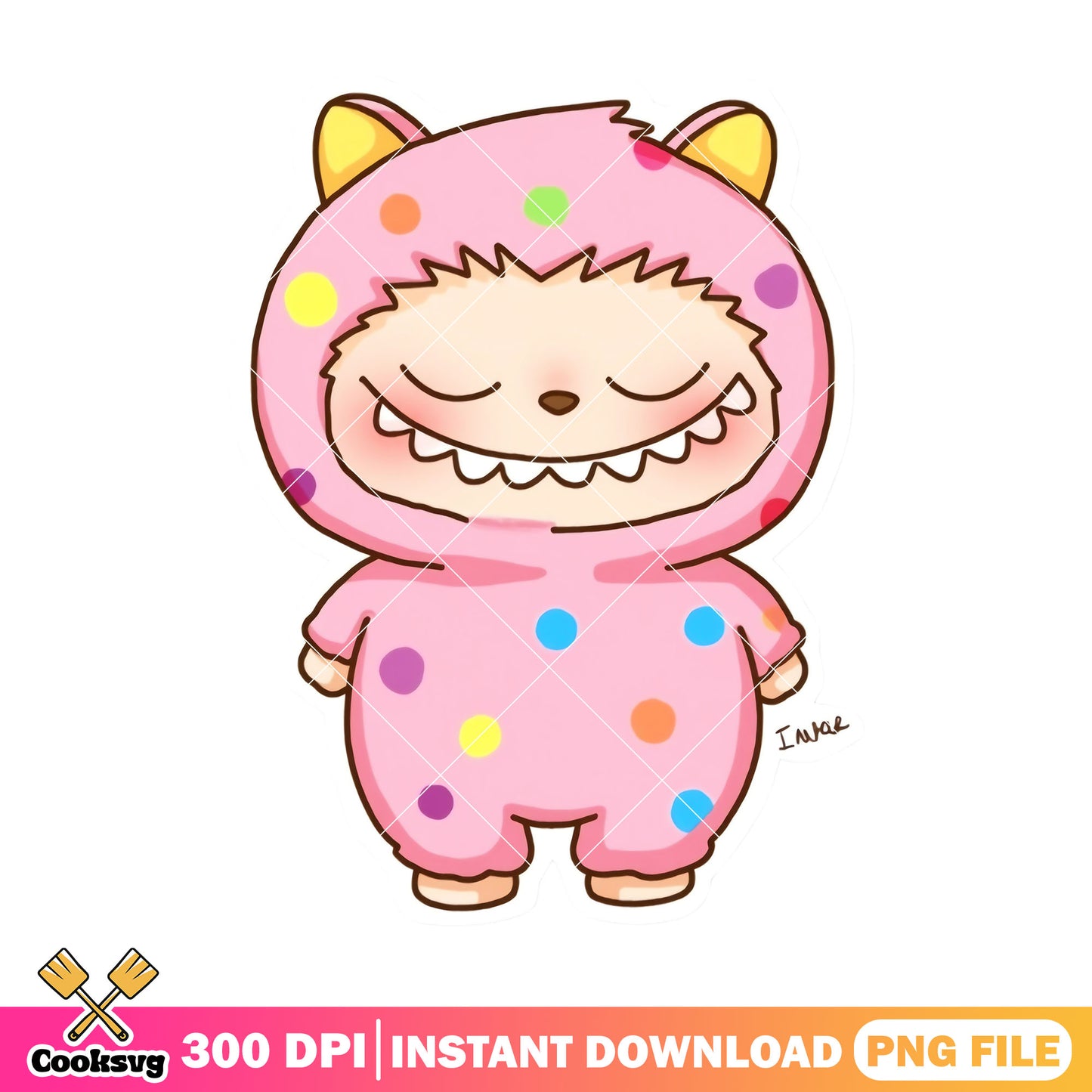 Labubu monster design png, labubu pink png, labubu art png