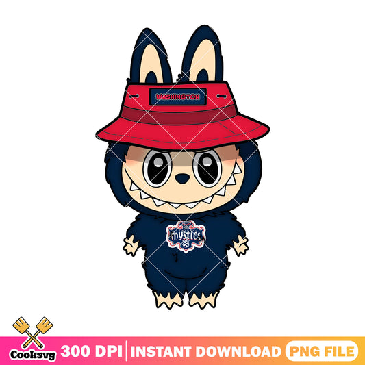 Labubu monster design png, labubu plush png, washington mystics png