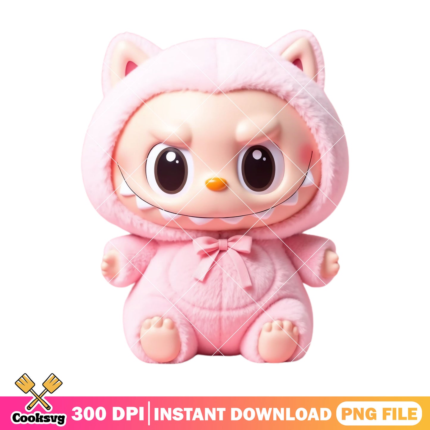 Labubu monster doll design png, labubu plush png, labubu doll png