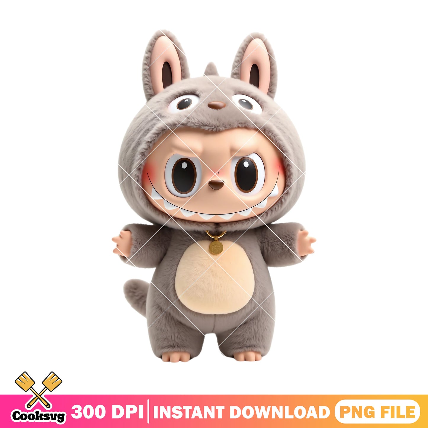 Labubu monster doll png, labubu standing png, labubu doll png