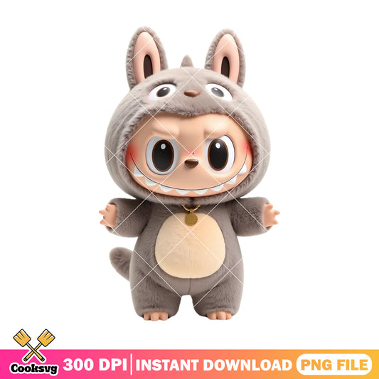 Labubu monster doll png, labubu standing png, labubu doll png