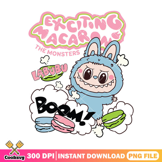 Labubu monster exciting macaron png, labubu macaron png, labubu monster png