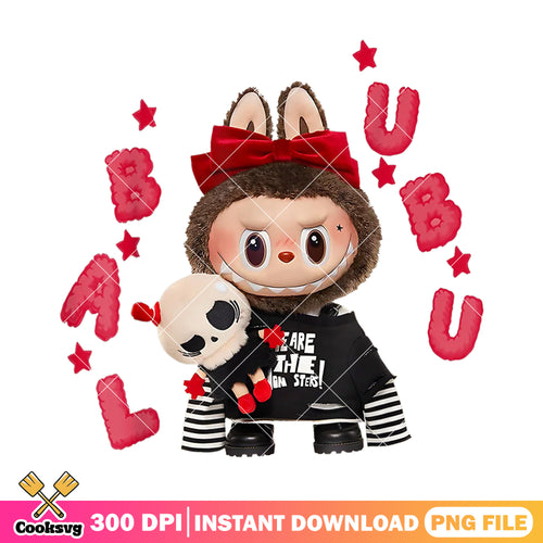 Labubu monster in halloween png, labubu halloween png, cute labubu png