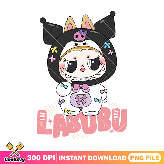 Labubu monster kuromi costume png, labubu costume png, cute labubu png