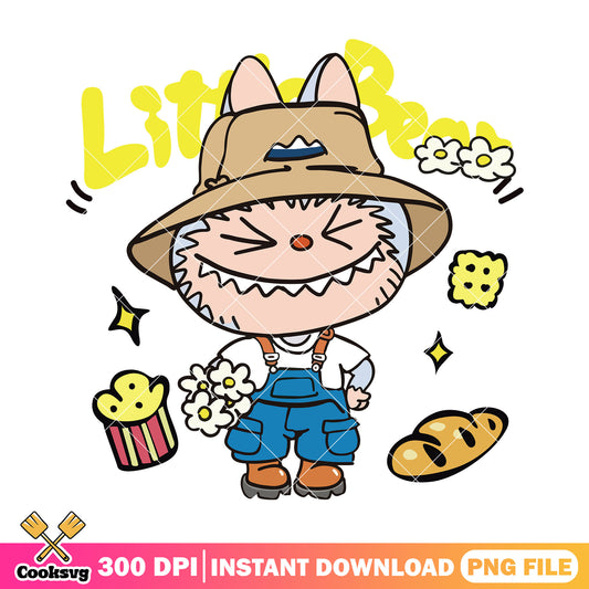 Labubu monster little farmer png, labubu dolls png, the monster labubu png
