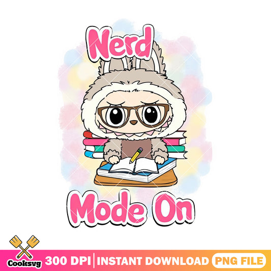Labubu monster nerd mode on png, labubu pop mart png, labubu dolls png