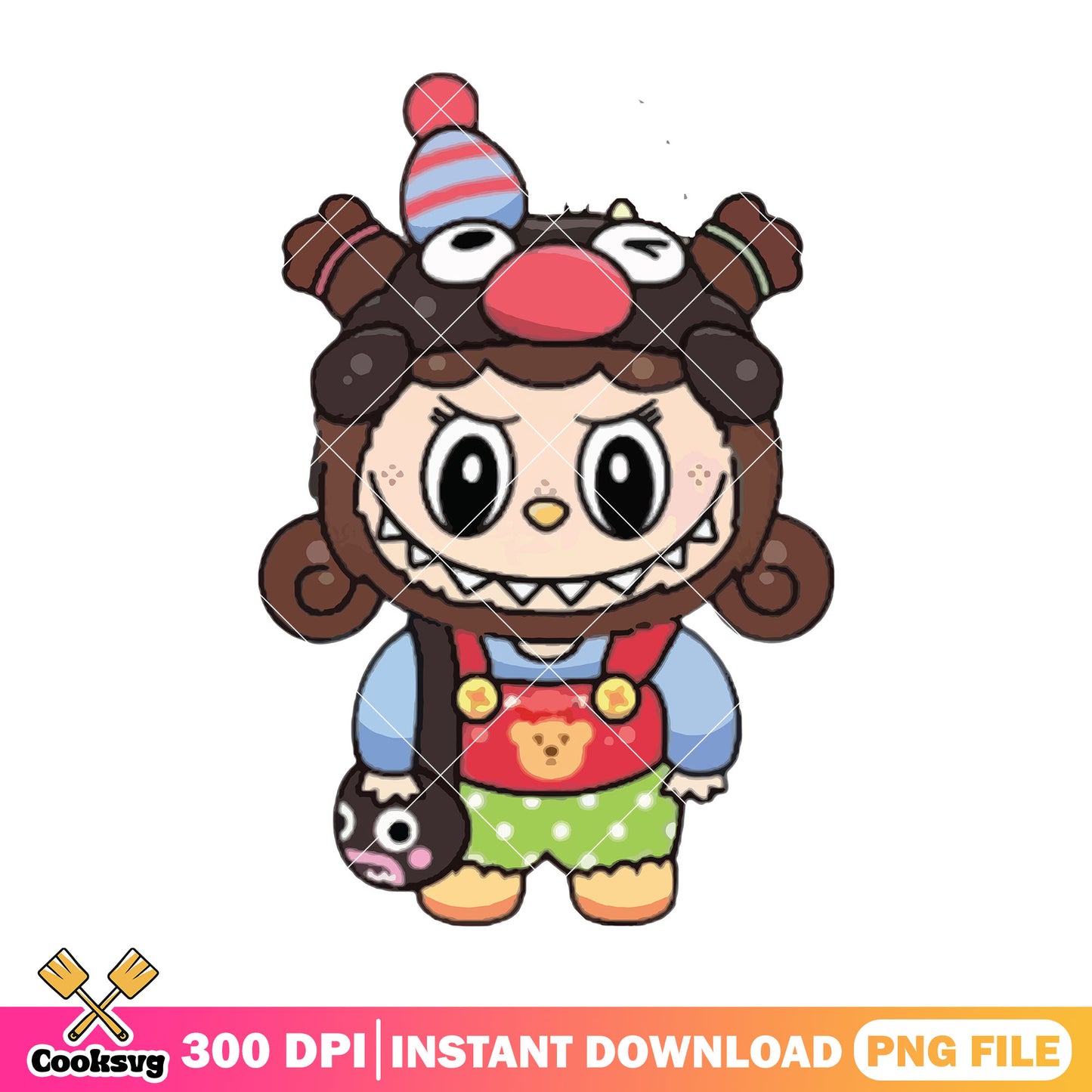 Labubu monster nice outfit png, labubu costume png, labubu plush png