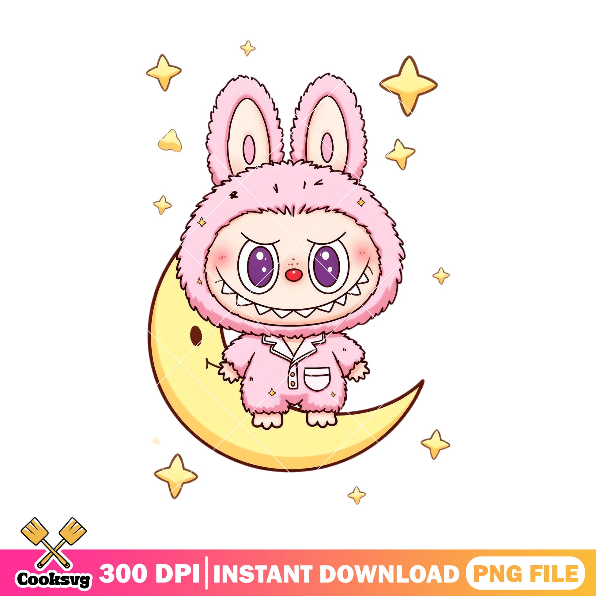 Labubu monster on the moon png, labubu standing png, labubu cute png