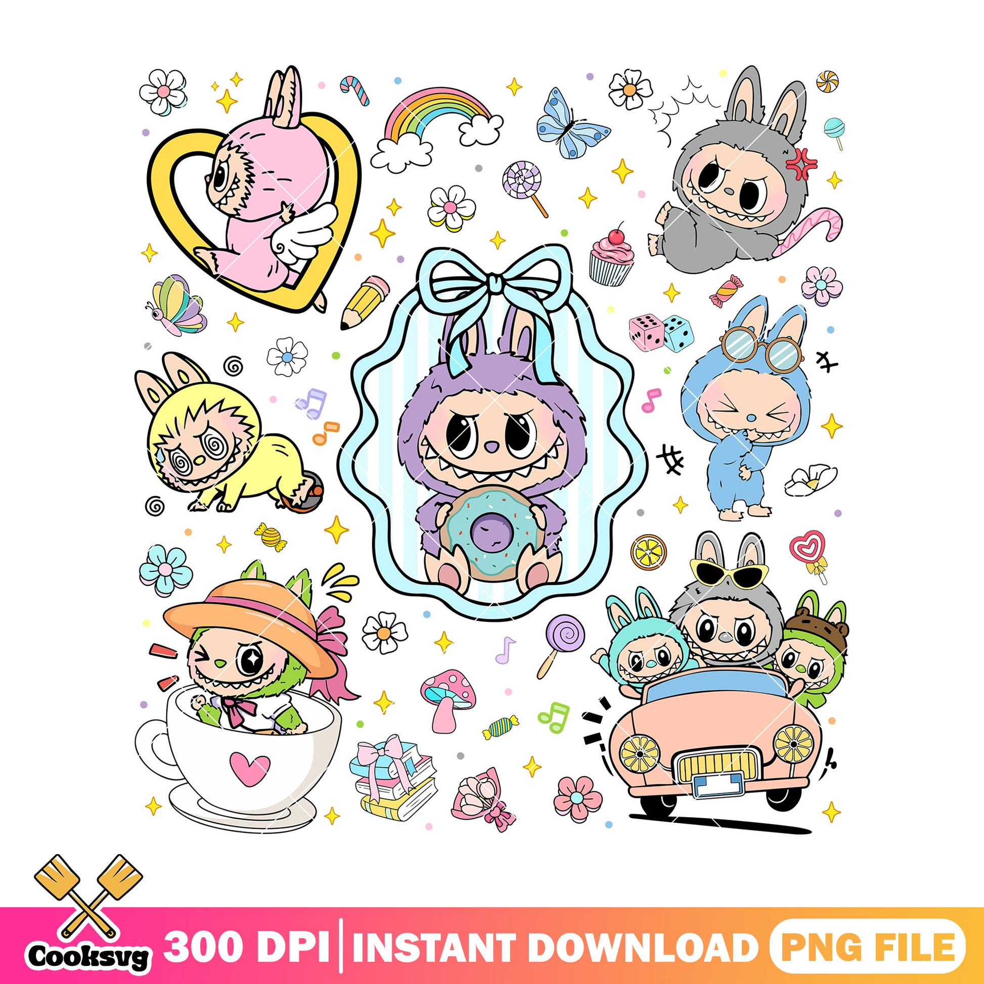 Labubu monsters activates png, labubu energy png, labubu popmart png