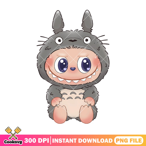 Labubu monster totoro costume png, labubu costume png, labubu popmart png