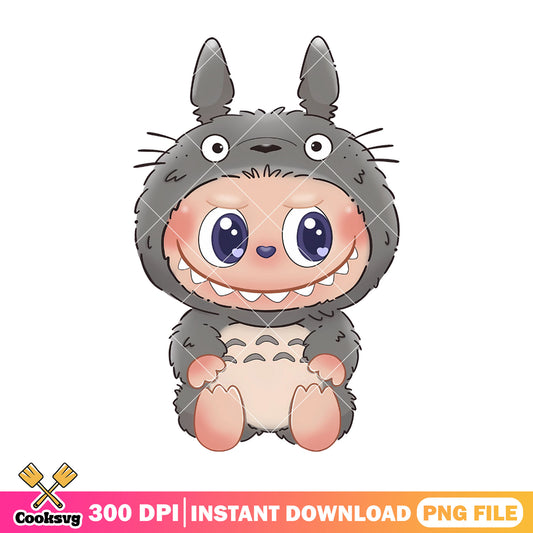 Labubu monster totoro costume png, labubu costume png, labubu popmart png