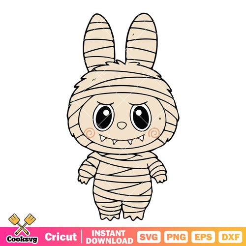 Labubu mummy costume svg, labubu halloween costume svg