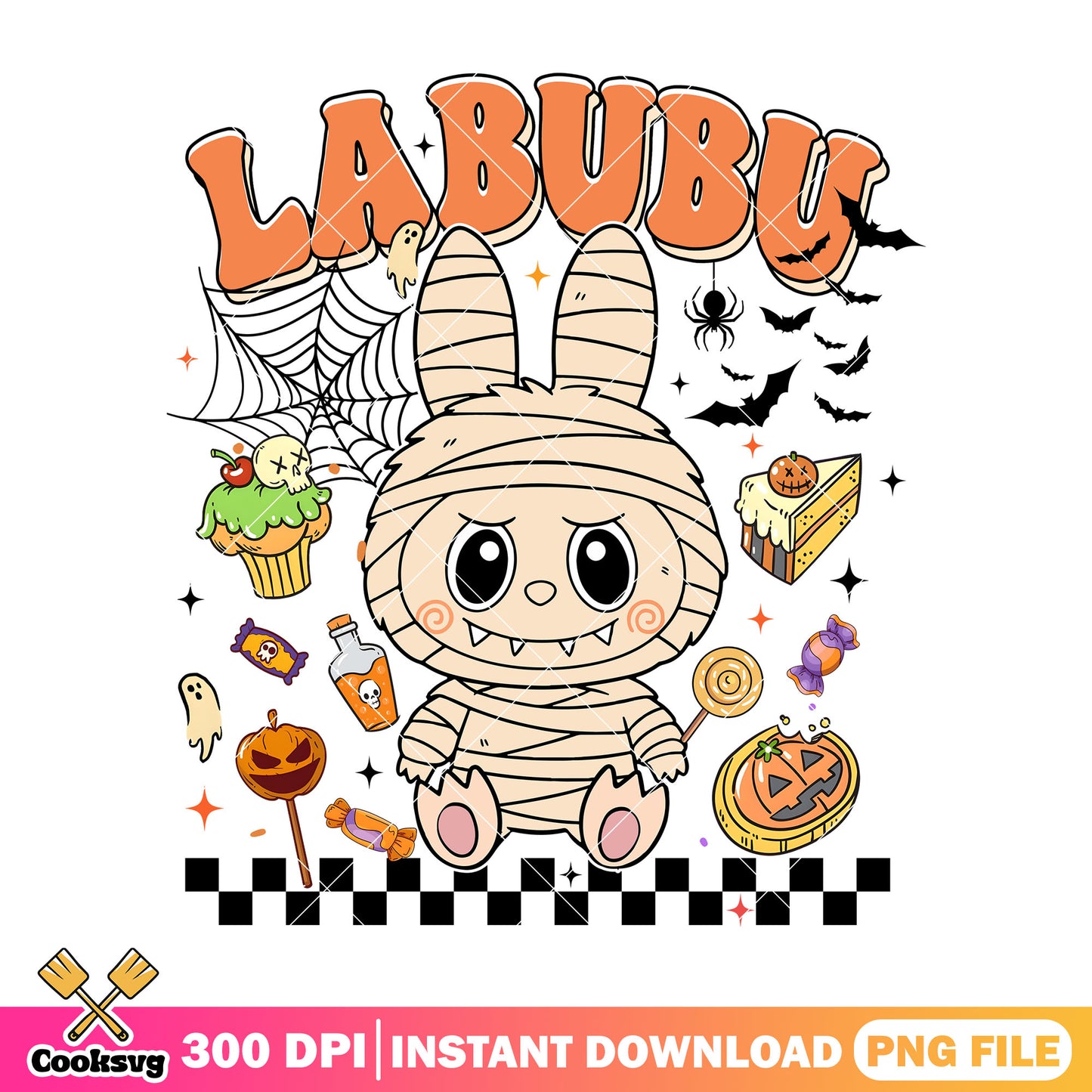 Labubu mummy snacks png, coca cola labubu​ png, happy halloween png