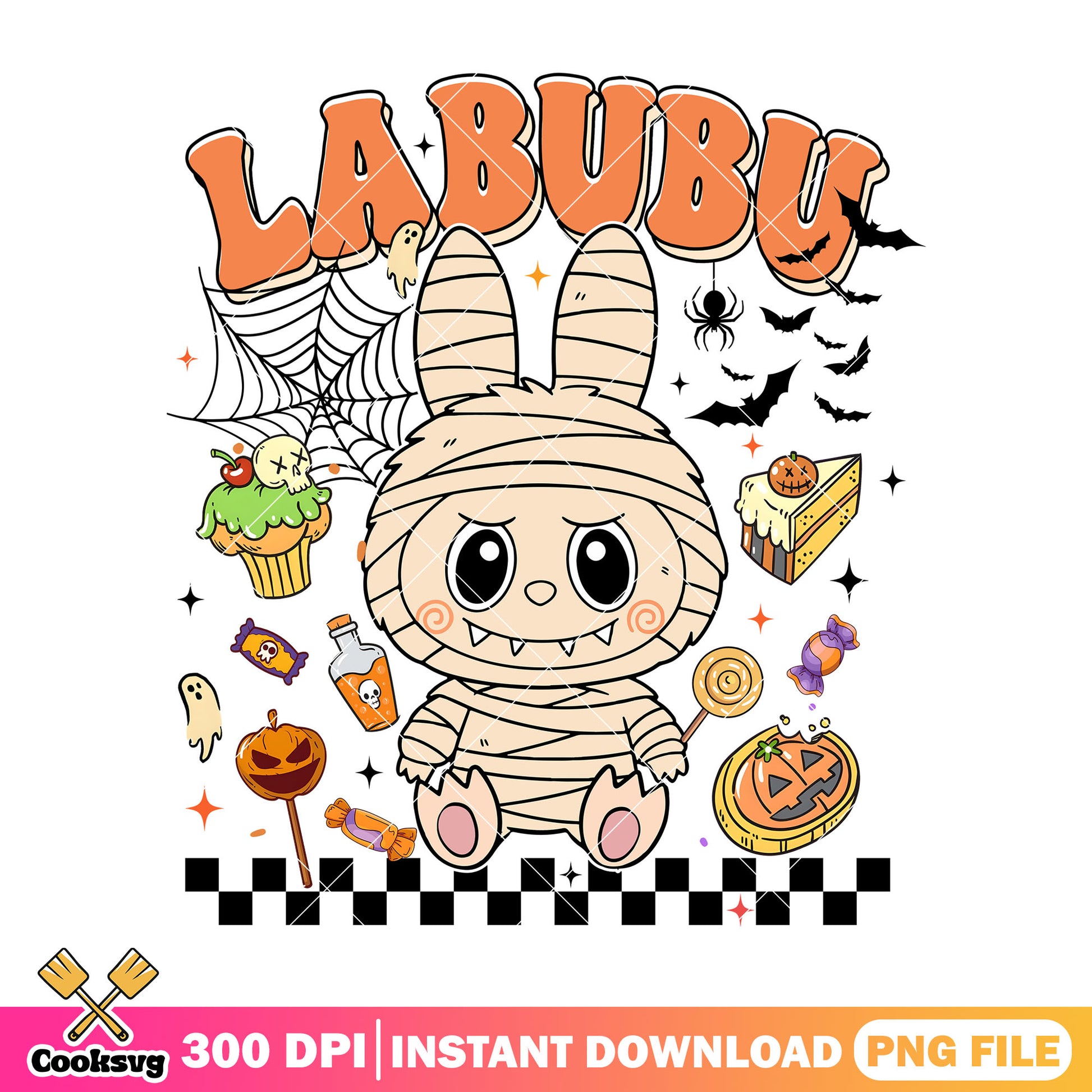 Labubu mummy snacks png, coca cola labubu​ png, happy halloween png